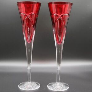 Waterford Crystal Love and Romance Red Flutes